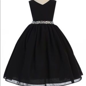 Black formal dress with rhinestone